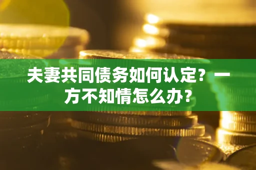 北京夫妻共同债务如何认定？一方不知情怎么办？